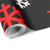 Rode en witte sneeuwvlokken cadeaupapier (Rol Hoek)