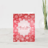 Rode en Witte Sneeuwvlokken Dankkaart Bedankkaart (Voorkant)