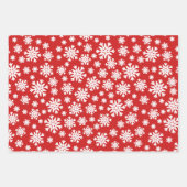 Rode en witte sneeuwvlokken en gestreepte vakantie inpakpapier vel (Voorkant 3)