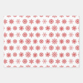 Rode en witte sneeuwvlokken en gestreepte vakantie inpakpapier vel (Voorkant 2)