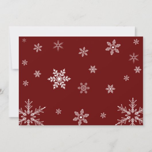 rode en witte sneeuwvlokken, enkel en enkel kaart (Achterkant)