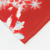Rode en witte sneeuwvlokken fleece deken (Hoek)