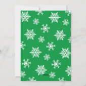 Rode en witte sneeuwvlokken Foto Kerstmis Feestdagenkaart (Achterkant)