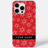 Rode en witte sneeuwvlokken, Jouw naam, Personalis Case-Mate iPhone Case (Achterkant)