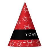 Rode en witte sneeuwvlokken, Jouw naam, Personalis Feesthoedjes (Links)