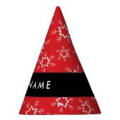 Rode en witte sneeuwvlokken, Jouw naam, Personalis Feesthoedjes (Rechts)
