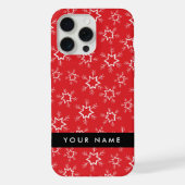 Rode en witte sneeuwvlokken, Jouw naam, Personalis iPhone Hoesje (Achterkant)