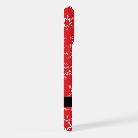 Rode en witte sneeuwvlokken, Jouw naam, Personalis iPhone Hoesje (Rechterkant)