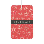 Rode en witte sneeuwvlokken, Jouw naam, Personalis Luchtverfrisser (Voorkant)
