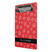 Rode en witte sneeuwvlokken, Jouw naam, Personalis Mini Klembord (Angled2)