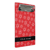 Rode en witte sneeuwvlokken, Jouw naam, Personalis Mini Klembord (Schuin)