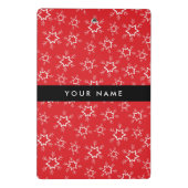 Rode en witte sneeuwvlokken, Jouw naam, Personalis Mini Klembord (Achterkant)