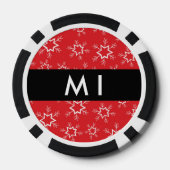 Rode en witte sneeuwvlokken, Jouw naam, Personalis Poker Chips (Achterkant)
