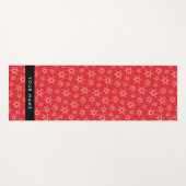 Rode en witte sneeuwvlokken, Jouw naam, Personalis Yogamat (Voorkant (horizontaal))