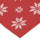 Rode en witte sneeuwvlokken korte tafelloper (Hoek)