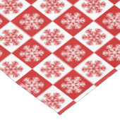 Rode en witte sneeuwvlokken tafelkleed (Gekanteld)