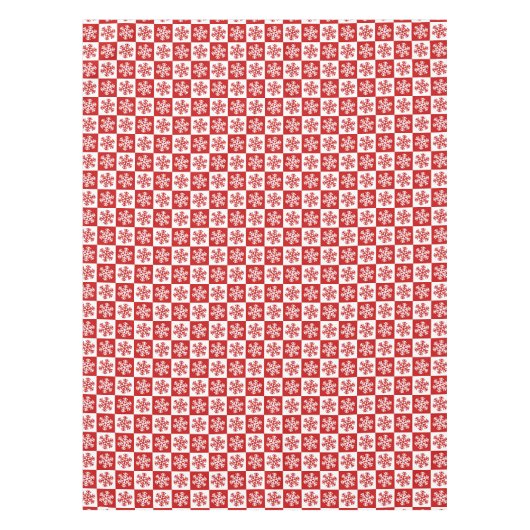 Rode en witte sneeuwvlokken tafelkleed (Voorkant)