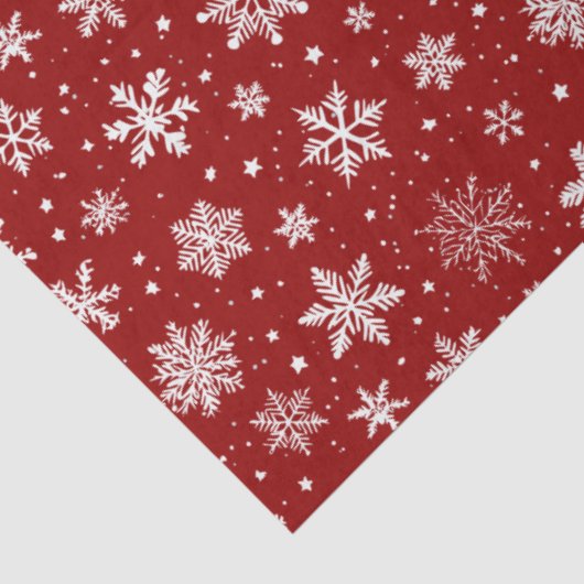 Rode en witte sneeuwvlokken tissuepapier (Detail)