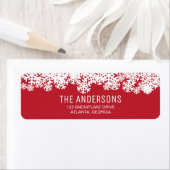 Rode en witte sneeuwvlokken | Vakantie | Kerstmis Etiket (Insitu)