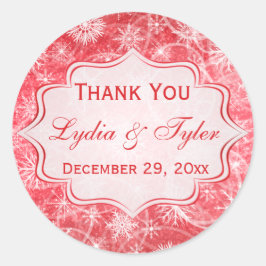 Rode en witte sneeuwvlokken Weddenschap Sticker