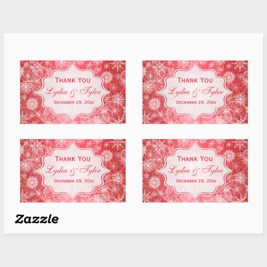 Rode en witte sneeuwvlokken Weddenschap Sticker (Vel)