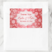 Rode en witte sneeuwvlokken Weddenschap Sticker (Tas)