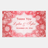 Rode en witte sneeuwvlokken Weddenschap Sticker (Voorkant)