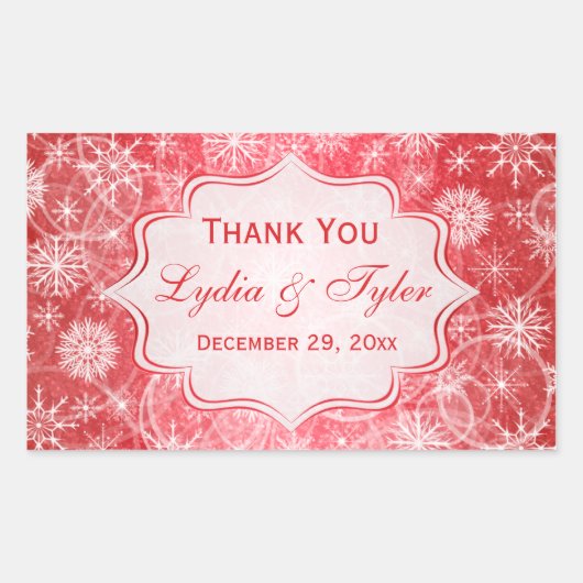 Rode en witte sneeuwvlokken Weddenschap Sticker (Voorkant)