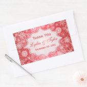 Rode en witte sneeuwvlokken Weddenschap Sticker (Envelop)