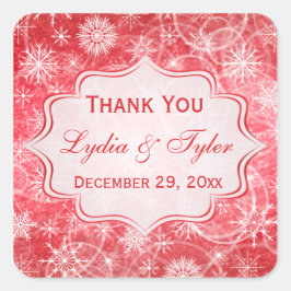 Rode en witte sneeuwvlokken Weddenschap Sticker
