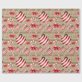 Rode en witte snijdkanen en zogenaamde Amerikaanse Cadeaupapier (Vlak)