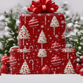  rode en witte snoep Cane Christmas Cadeaupapier