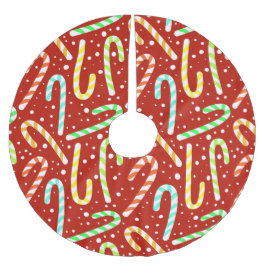 Rode en witte snoepjes en sneeuw kerstboom rok