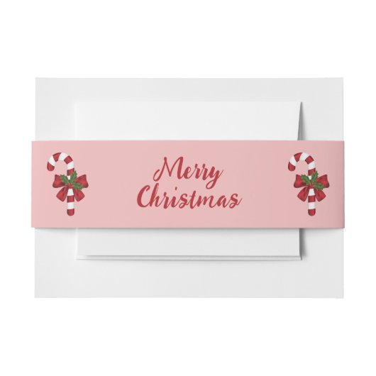 Rode en witte snoepjes en vrome kersttekst uitnodigingen wikkel (Voorkant Voorbeeld)