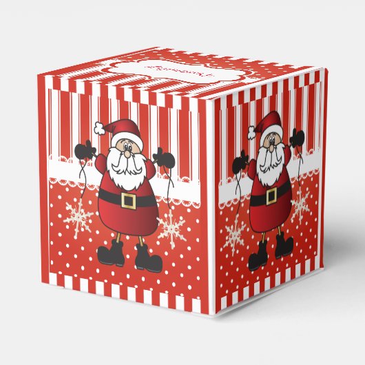 Rode en witte Snoepjes strepen en de Kerstman Bedankdoosjes (Achterkant)