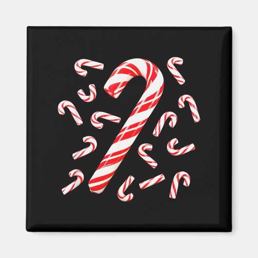 Rode en witte snoepriet Kerstman Kerstmis Magneet (Voorkant)
