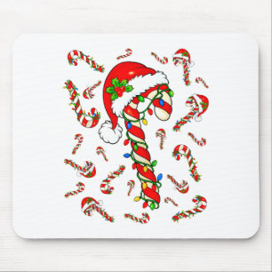 Rode en witte snoepriet Kerstman Kerstmis Xmas-lic Muismat