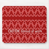  rode en witte snoepstokken op rood muismat (Voorkant)