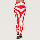 rode en witte spiraal snoep leggings (Achterkant)