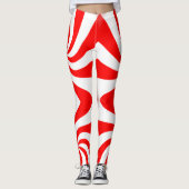 rode en witte spiraal snoep leggings (Voorkant)