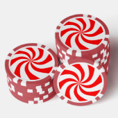 Rode en witte spiraalvormige print poker chips (Opstapeling)