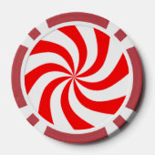 Rode en witte spiraalvormige print poker chips (Achterkant)