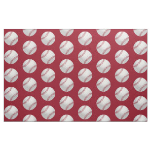 Rode en witte sportthema Baseball Pattern Fabric Stof