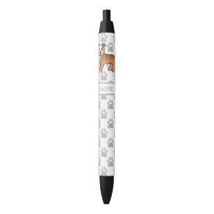 Rode En Witte Staffie Schattige Cartoon Hond & Naa Zwarte Inkt Pen