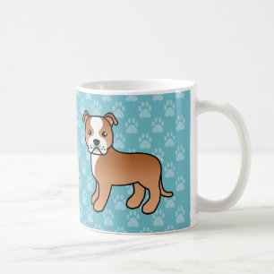 Rode En Witte Staffordshire Bull Terrier Hond Koffiemok