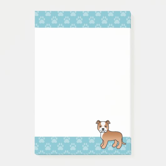 Rode En Witte Staffordshire Bull Terrier Hond Post-it® Notes (Voorkant)