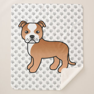 Rode En Witte Staffordshire Bull Terrier Hond Sherpa Deken