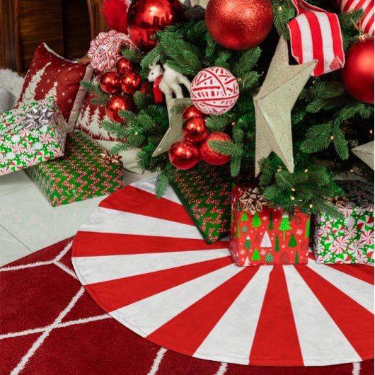 Rode en witte Starburst-strepen Kerstboom Rok