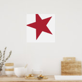 Rode en Witte Ster Poster (Keuken)