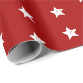Rode en witte sterren cadeaupapier (Rol Hoek)